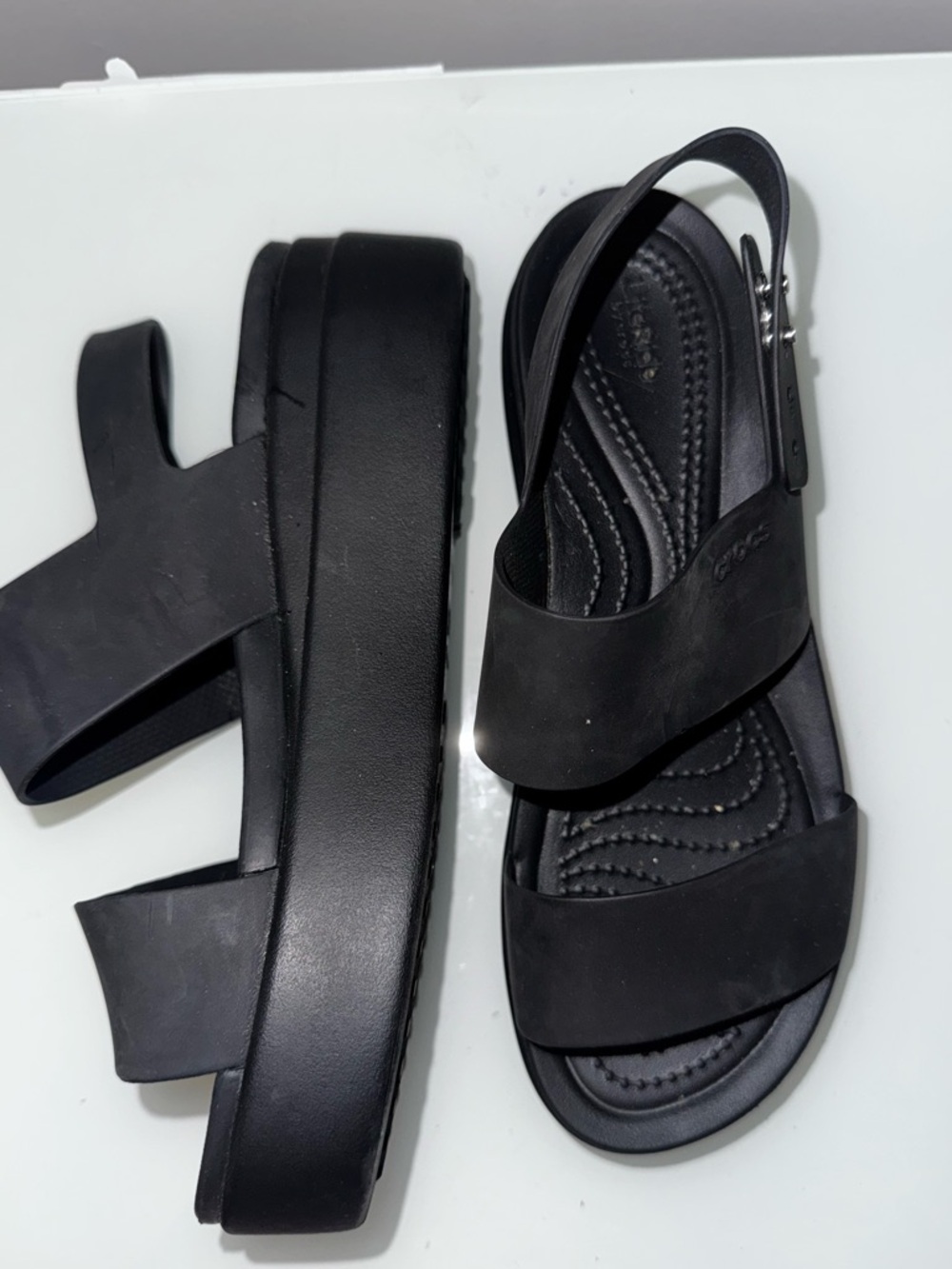 Crocs Black Platform Slingback Sandals - Crocs